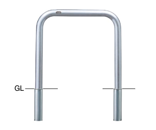 サンポール ステンレス アーチ型車止め 差込式 φ60.5(t3.0)×W700×H650mm AA-7S7-650 1台(ご注文単位1台)【直送品】