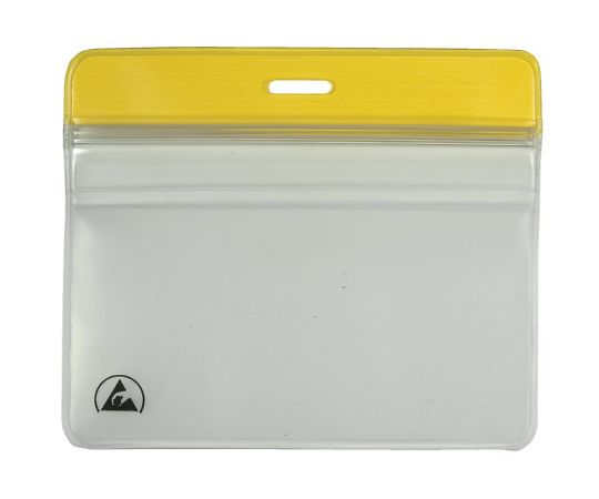 DESCO 静電対策ネームカードホルダー ジッパー付き 横型 102mm×86mm 35017 1個 (ご注文単位1個)【直送品】