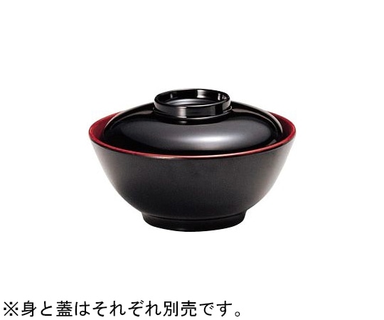 Daiwa 二度押汁椀(蓋)内朱外黒 No.142F 1個(ご注文単位1個)【直送品】