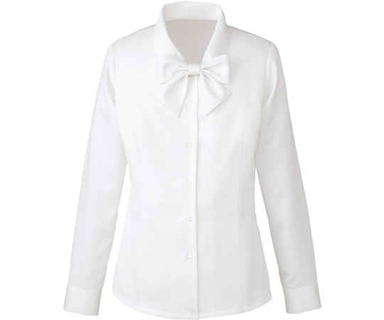 カーシーカシマ ENJOY 長袖リボンブラウス AIR CON PIQUE ホワイト 13号 EWB433 1枚（ご注文単位1枚）【直送品】