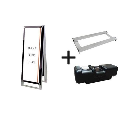 常磐精工 ポスター用スタンド看板マグネジ A3縦縦両面ブラック ウエイトアーム・水タンクセット PSSKMN-A3TTRB-3SET 1個（ご注文単位1個）【直送品】