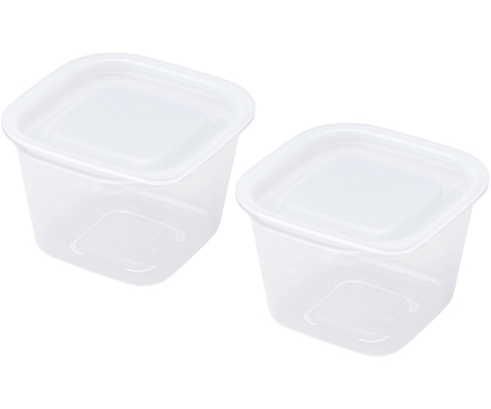 イノマタ化学 楽ちんパックスクエア深型430ml2個組 クリアーホワイト #1815 1セット（ご注文単位1セット）【直送品】