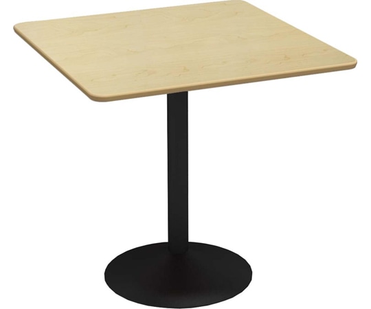 Y2K カフェテーブル 75cm 角 スチール丸脚ブラック ナチュラル  1個（ご注文単位1個）【直送品】