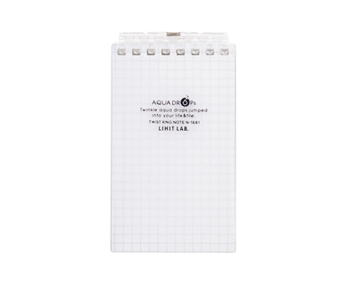 LIHITLAB AQUA DROPs ツイストリング・ノート(メモサイズ) 1乳白 N-1661 N1661-1 1冊(ご注文単位1冊)【直送品】