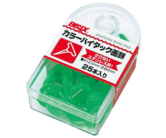 ミツヤ カラーハイタック画鋲 緑 25本×5箱入 BX1-6-GR 1ケース（ご注文単位1ケース）【直送品】