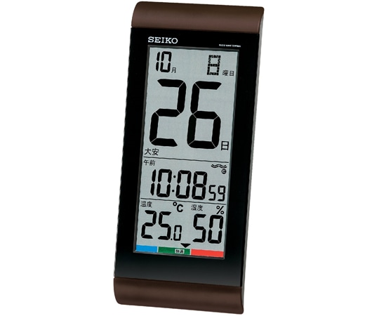 セイコー 掛置き兼用電波デジタル時計 242×105×25mm 茶 SQ431B 1個(ご注文単位1個)【直送品】