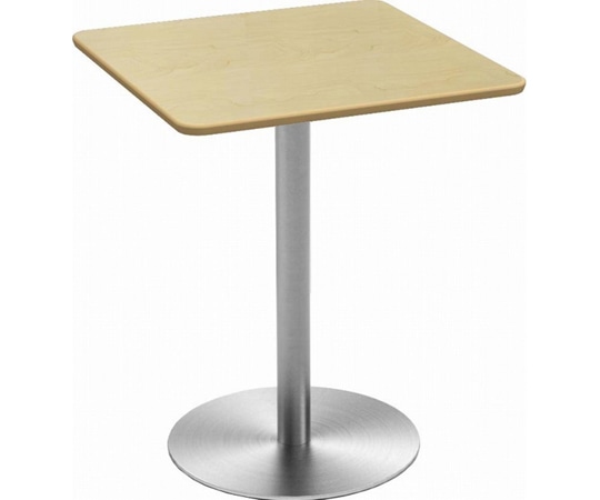 Y2K カフェテーブル 60cm 角 ステンレス丸脚 ナチュラル  1個（ご注文単位1個）【直送品】