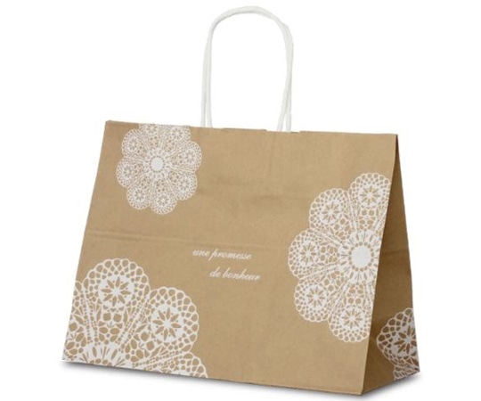 ベルベ 紙袋 自動紐手提袋 T-6S レースィ(白) 200枚 1661 1ケース（ご注文単位1ケース）【直送品】