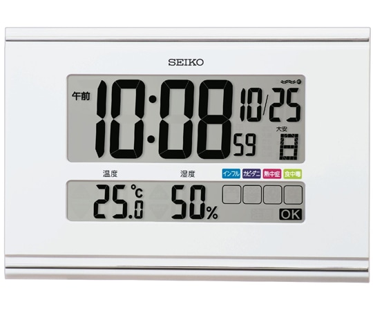 セイコー 掛置き兼用電波デジタル時計 180×260×22mm 白 SQ445W 1個(ご注文単位1個)【直送品】