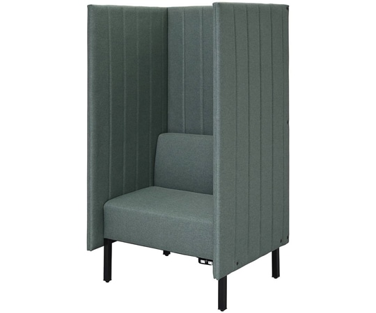 アール・エフ・ヤマカワ カッコ ファブリックソファ W800×H1500 グリーン 両側パネルタイプ コンセント付き RFFBS-8015GNR-NC 1台（ご注文単位1台）【直送品】