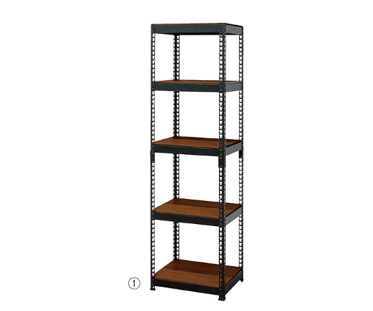 アズワン METAL&WOODRACK 5段 幅51cm ブラック 61-662-10-1 1台（ご注文単位1台）【直送品】