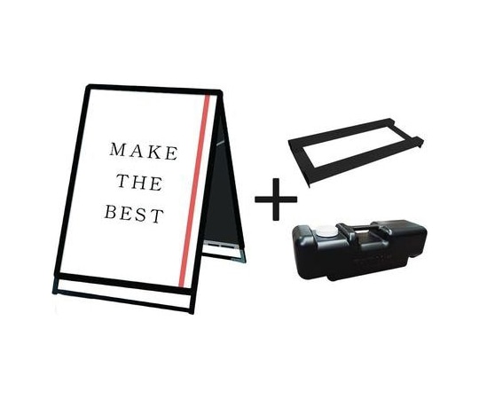 常磐精工 ポスターグリップスタンド看板 屋内用 A1ロウ両面ブラック ウエイトアーム・水タンクセット PGSK-A1LRB-3SET 1個（ご注文単位1個）【直送品】