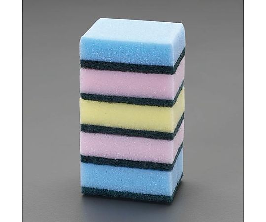 アズワン 90x60x 30mm スポンジたわし(研磨材入/5個) EA928AG-34A 1組（ご注文単位1組）【直送品】