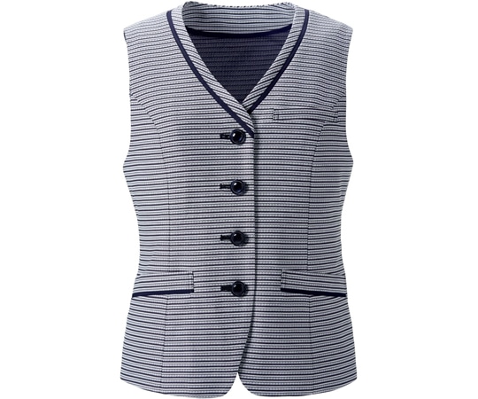 カーシーカシマ ENJOY ベスト ネイビーボーダー 17号 ESV894 1枚(ご注文単位1枚)【直送品】