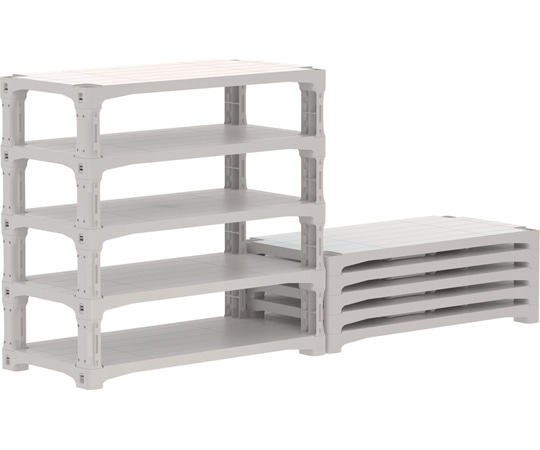 サンコー(三甲) TLプラスチック棚9045 脚 S型 Aグレー 80693104GL804 1セット(ご注文単位1セット)【直送品】