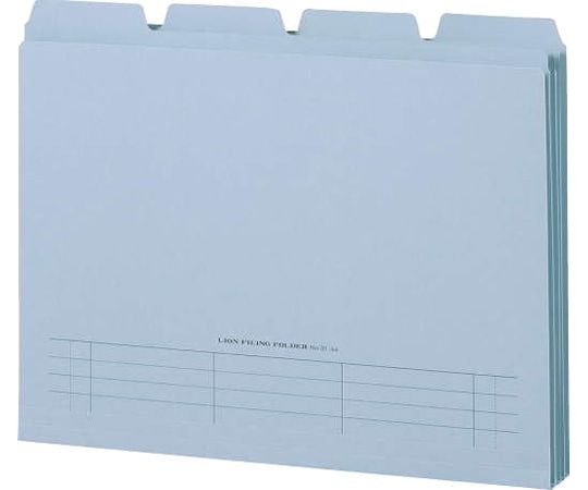 ライオン事務器 山付ファイル カットフォルダー 水 No.31-4P 1組(ご注文単位1組)【直送品】
