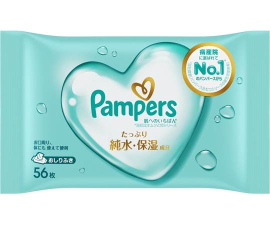 P&G パンパース 肌へのいちばんおしりふき 1ケース(56枚×12個入)  1ケース（ご注文単位1ケース）【直送品】