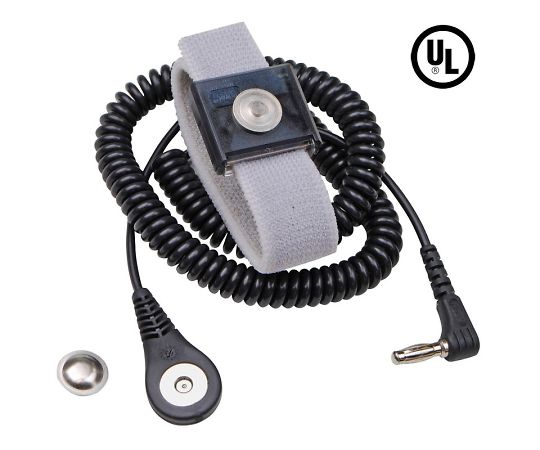 DESCO リストストラップ マグネット嵌合 調節可能 伸縮性 黒 1.8M 09202 1セット (ご注文単位1セット)【直送品】