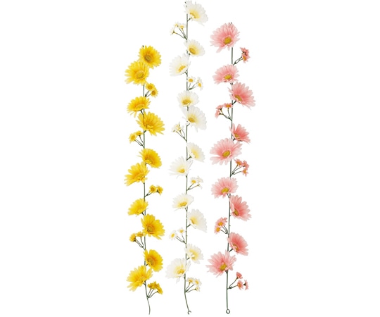 アズワン ガーベラガーランド (造花)155cm 3色×各1本 33-16-6-1 1セット(ご注文単位1セット)【直送品】