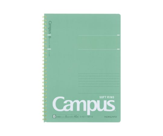 コクヨ キャンパスソフトリング(ドット罫)セミB5 緑 ス-S111BT-G 1冊（ご注文単位1冊）【直送品】
