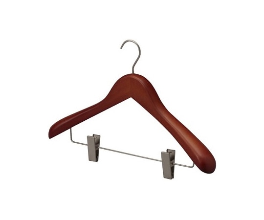 三和 木製プレミアムハンガー マットブラウン(ピンチ付)40本入 BS-18 1ケース（ご注文単位1ケース）【直送品】