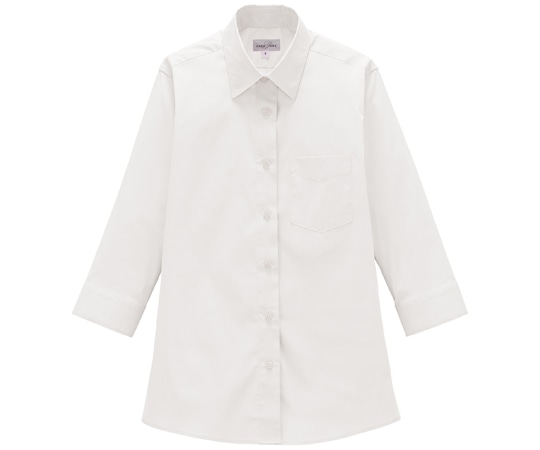 ボンマックス レディスレギュラーカラー七分袖ブラウス ホワイト 15G FB4049L 1枚（ご注文単位1枚）【直送品】