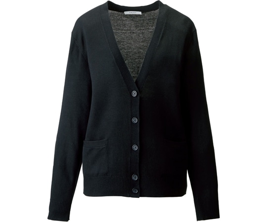 カーシーカシマ ENJOY カーディガン SOFT ACRYLIC ブラック LL EWG723 1枚（ご注文単位1枚）【直送品】