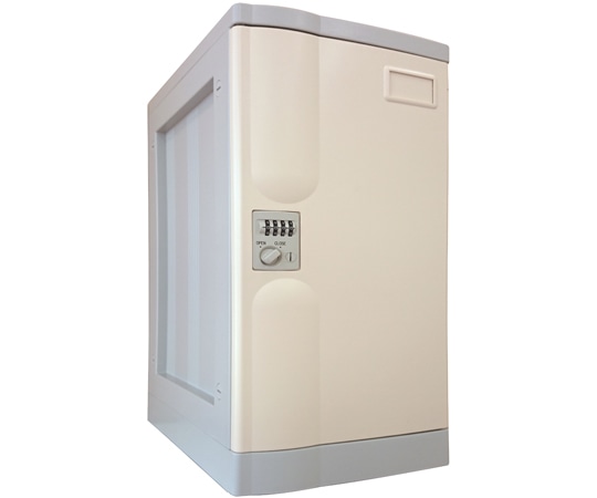 宮成製作所 プラボックス Lサイズ ダイヤル錠 アイボリー ベース付 PB-DLV1 1台(ご注文単位1台)【直送品】