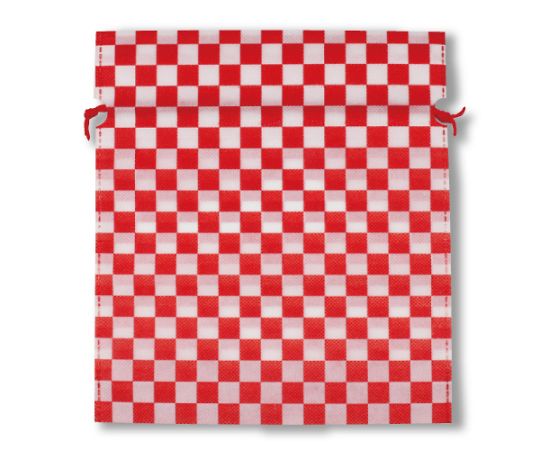 三和 不織布市松柄巾着 レッド 1箱(1000枚入) SW2528IC-R 1箱(ご注文単位1箱)【直送品】