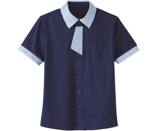 カーシーカシマ HEARTGREEN シャツブラウス KNITTI SHIRT NECKTIE 海 3L HM2629 1枚(ご注文単位1枚)【直送品】