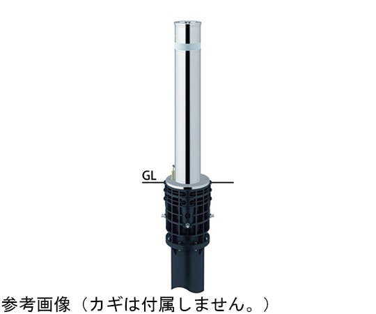 サンポール リフター ステンレス 上下式車止め エンド用 φ114.3 交換用本体 LA-12KC-E 1本(ご注文単位1本)【直送品】
