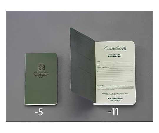 エスコ 117x184mm 防水ノート EA762GC-11 1冊(ご注文単位1冊)【直送品】