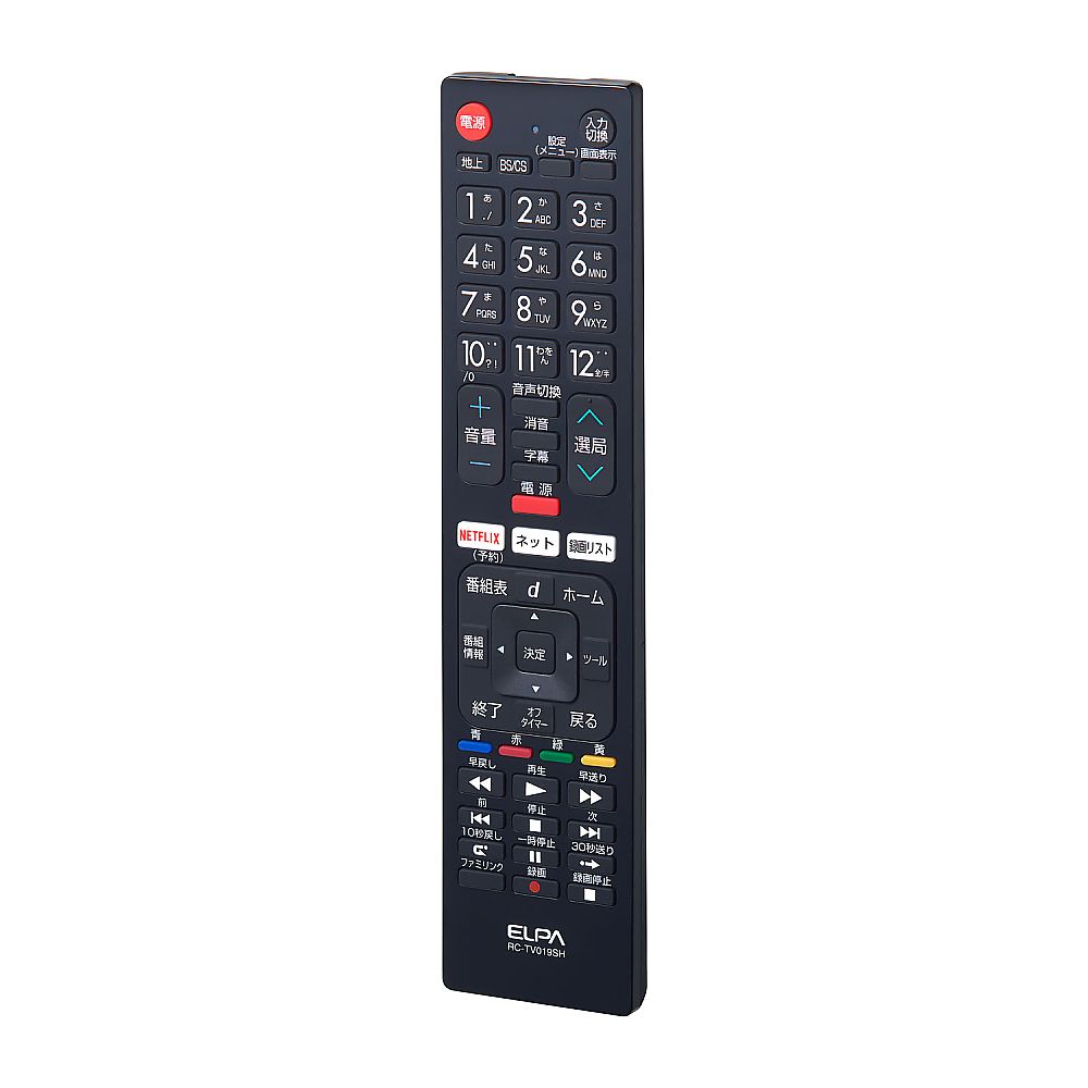 ELPA テレビリモコン シャープ用 RC-TV019SH 1個（ご注文単位1個）【直送品】