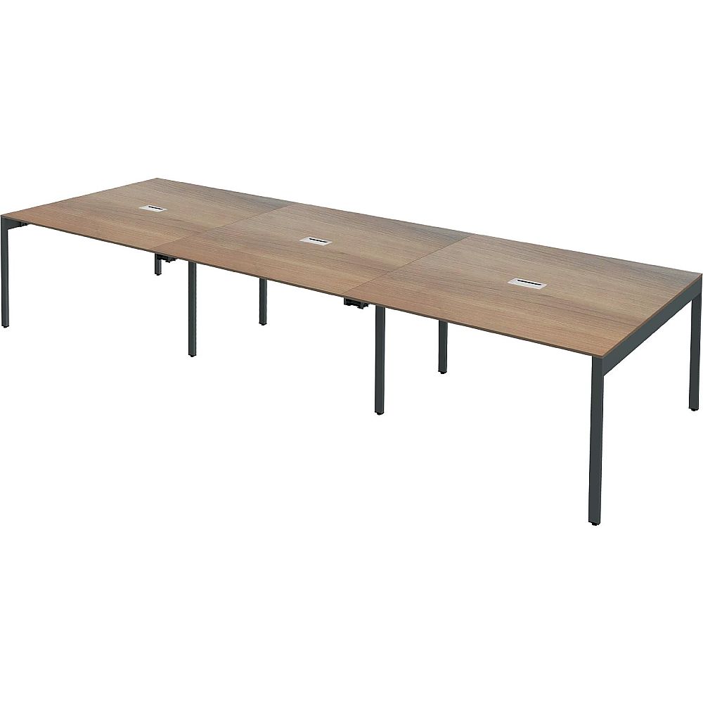 Y2K 配線機能付きスリムフリーアドレスデスク3612 ライトブラウン 1個(ご注文単位1個)【直送品】