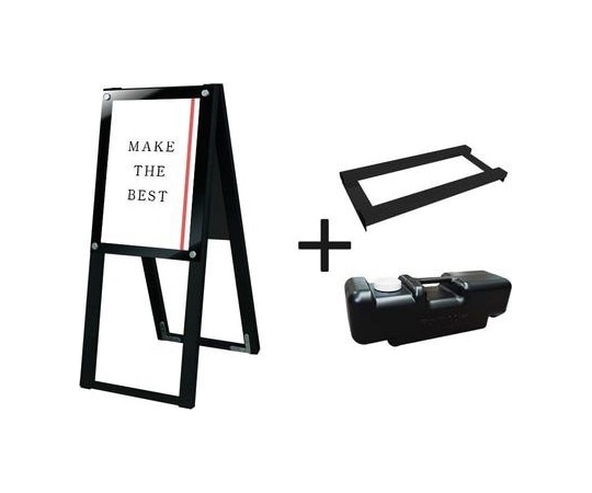 常磐精工 ブラックポスター用スタンド看板 A3縦ハイ両面ブラック ウエイトアーム・水タンクセット BPSSK-A3THRB-3SET 1個(ご注文単位1個)【直送品】