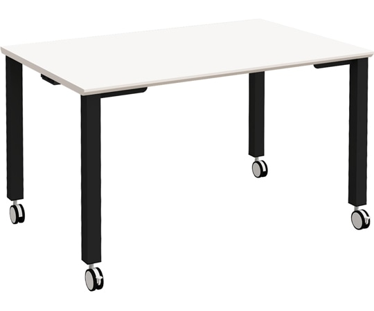 Y2K TASテーブル キャスター仕様 1280 ホワイト/ブラック  1台(ご注文単位1台)【直送品】