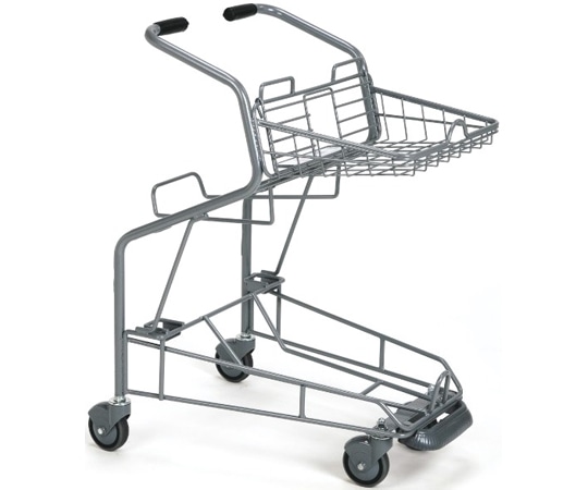 大和産業 3個載せショッピングカート シルバー W566×D697×H925mm PY983AE-C100 1台（ご注文単位1台）【直送品】