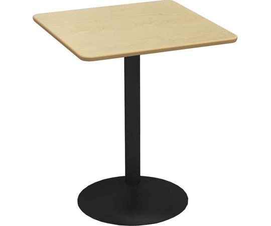 Y2K カフェテーブル 60cm 角 スチール丸脚ブラック ナチュラル  1個（ご注文単位1個）【直送品】