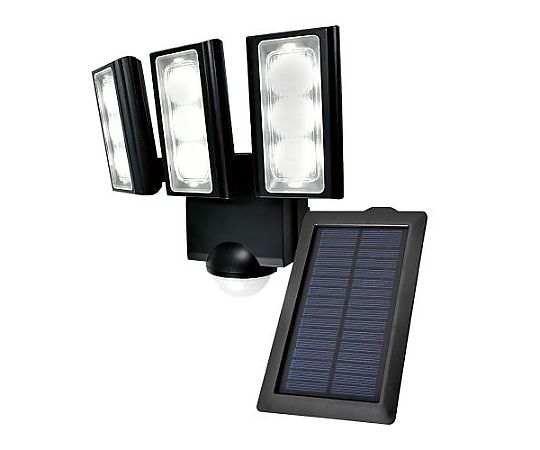 ELPA 3灯 LEDセンサーライト(ソーラー充電式) EA864CB-30A 1個(ご注文単位1個)【直送品】