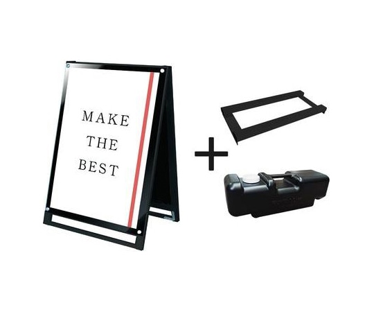 常磐精工 ブラックポスター用スタンド看板 A1ロウ両面ブラック ウエイトアーム・水タンクセット BPSSK-A1LRB-3SET 1個（ご注文単位1個）【直送品】