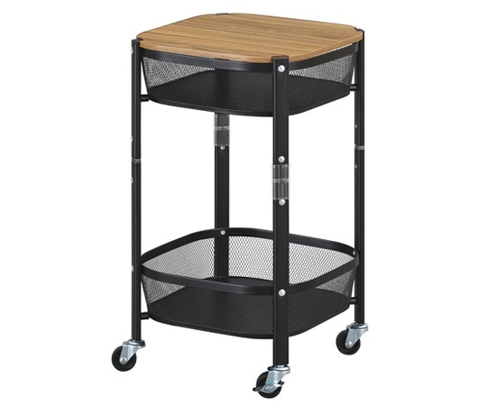 アイリスオーヤマ マルチワゴン 角型2段 ブラック MUW-S2 1個（ご注文単位1個）【直送品】