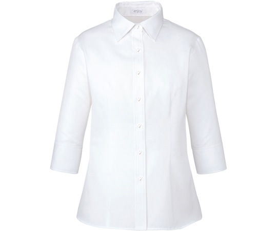 カーシーカシマ ENJOY シャツブラウス LIGHT SHADOW PIQUE ホワイト 17号 ESB659 1枚（ご注文単位1枚）【直送品】