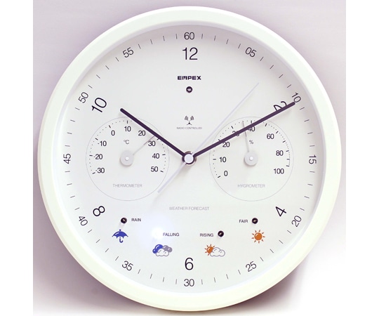 エンペックス気象計 プレシード電波時計 ホワイト EX-5481 1台(ご注文単位1台)【直送品】