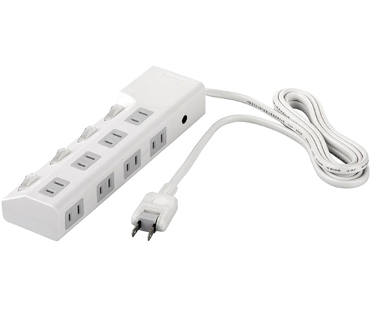 BUFFALO 2ピン式電源タップ 8個口タイプ 雷サージ防止 個別スイッチ4個付 3m ホワイト BSTAPSD2830WH 1台(ご注文単位1台)【直送品】
