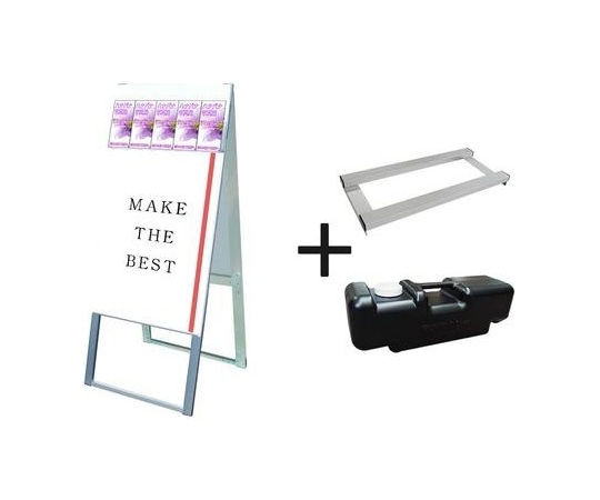 常磐精工 パンフレットケーススタンド看板 Dタイプ B2両面 ウエイトアーム・水タンクセット PCSKD-B2R-3SET 1個（ご注文単位1個）【直送品】