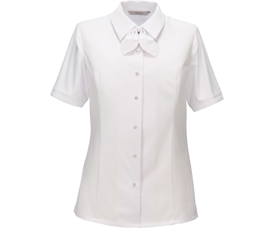カーシーカシマ ENJOY 半袖リボンブラウス TRICOT CORD KNIT ホワイト 11号 ESB874 1枚（ご注文単位1枚）【直送品】