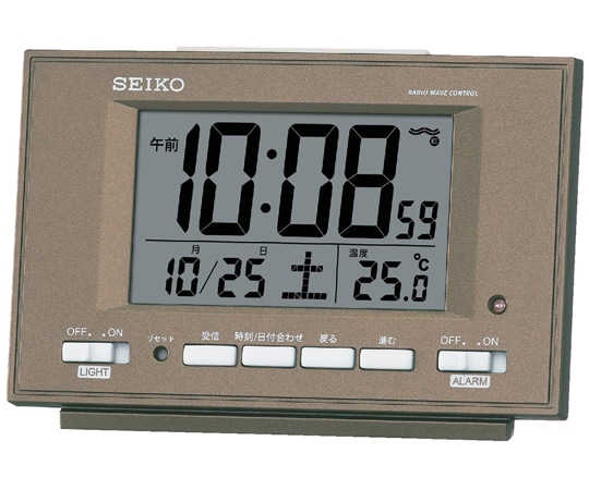 セイコー 夜見える電波目覚まし時計 84×132×44mm 茶 SQ778B 1個(ご注文単位1個)【直送品】