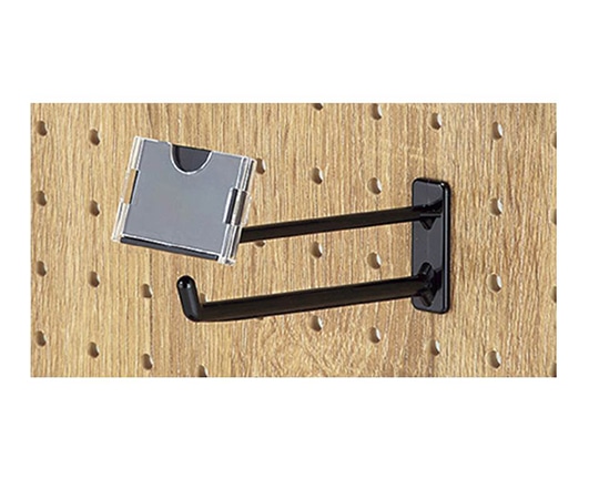 アズワン 有孔パネル用樹脂製2段フック ブラック 5cm 値札ホルダー付き 10本組 61-653-98-1 1組（ご注文単位1組）【直送品】