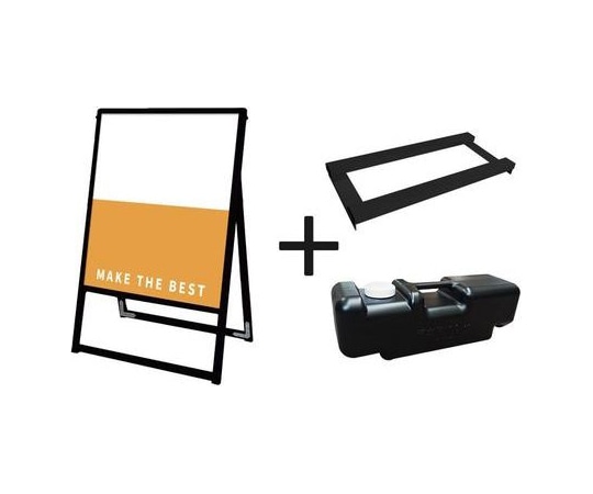 常磐精工 ブラックバリウススタンド看板 アルミ複合板 450×600片面 ウエイトアーム・水タンクセット BVASKAP-450X600K-3SET 1個（ご注文単位1個）【直送品】