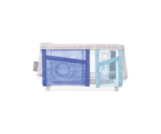 デザインフィル ペン&ツールポーチ メッシュ マチ付 水色 53353 1個(ご注文単位1個)【直送品】